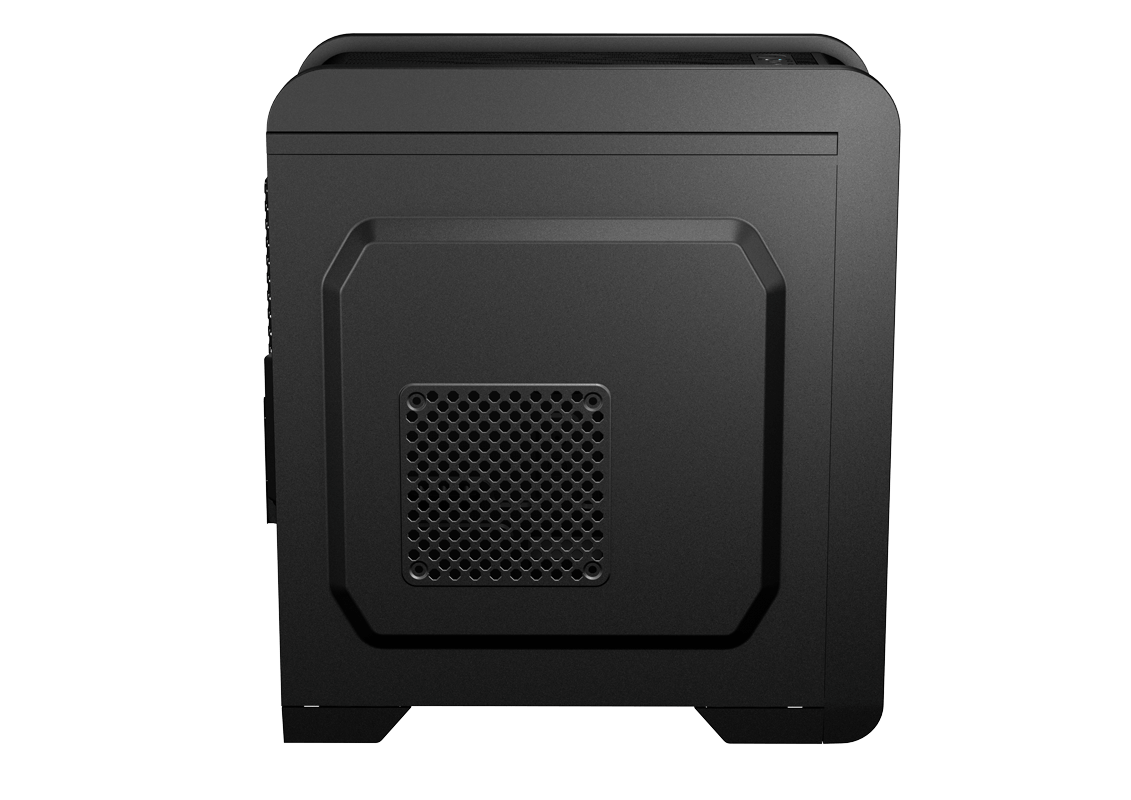 Aerocool QS240 Caja gaming para PC color negro mini torre, micro ATX, ventana transparente, 4 ranuras de expansión, incluye ventilador trasero 12 cm, filtro anti-polvo, USB 3.0/2.0, audio HD 