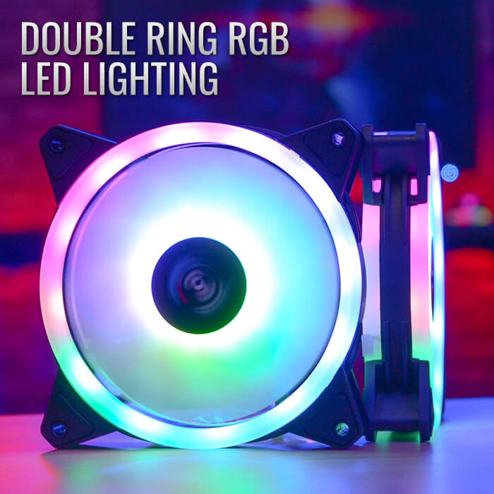 ESGAMING RGB Dual Ring Desktop Case Fan | Shopee Philippines