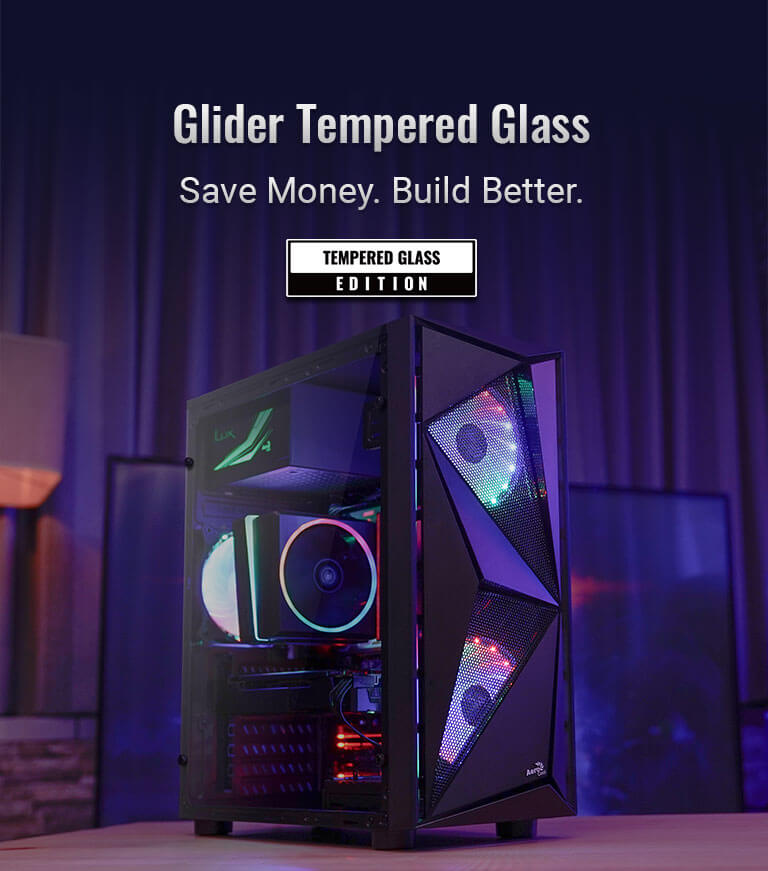 Boitier Moyen Tour ATX AeroCool Glider Tempered Glass RGB avec panneau  vitré (Noir) - Boitier PC - Achat & prix