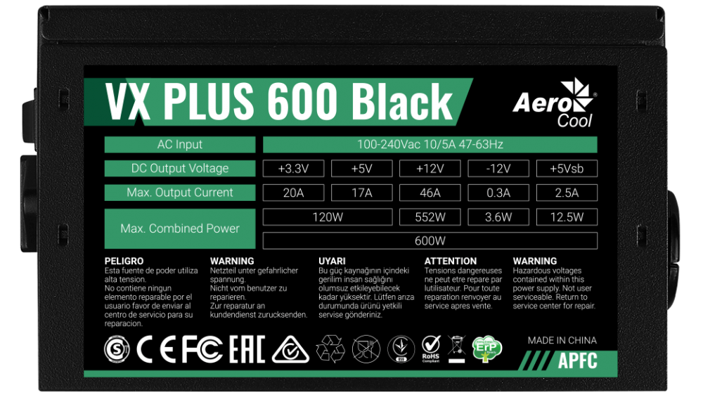 VX PLUS 600 Full Range - AeroCool