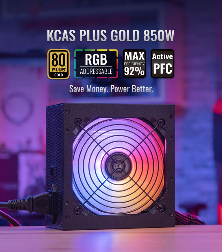 Boite d'alimentation AeroCool KCAS PLUS RGB 850W / 80+ Gold