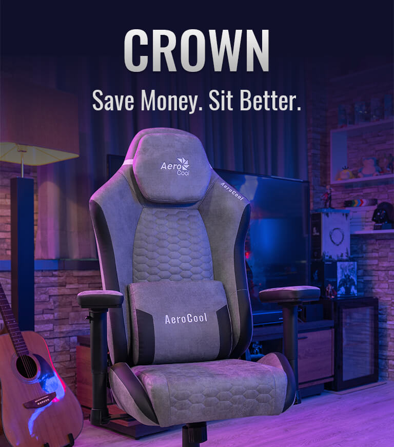 Aerocool Crown AeroWeave Ash Grey Silla Gaming, funda de tela