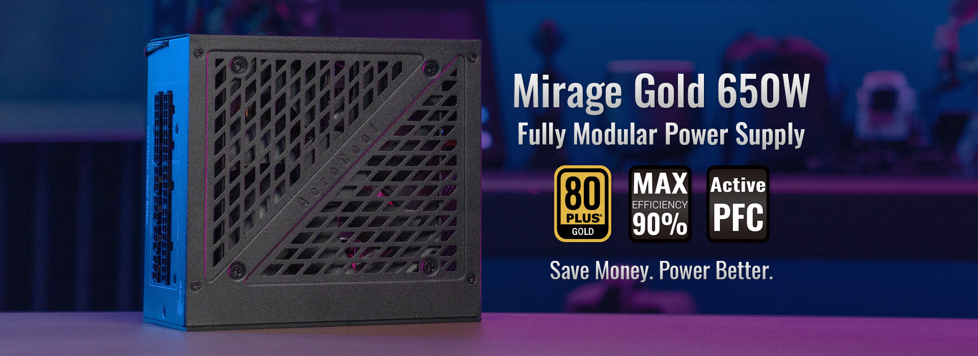 Aerocool MIRAGEGOLD 850W Fuente Alimentación PC Modular RGB 80 Plus Gold  Condensadores Japoneses